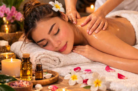 Aromatherapy massage treatment for women’s relaxation and wellness